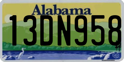 AL license plate 13DN958
