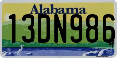 AL license plate 13DN986