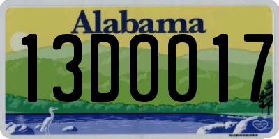 AL license plate 13DO017
