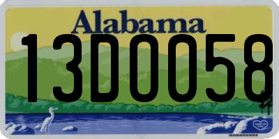 AL license plate 13DO058