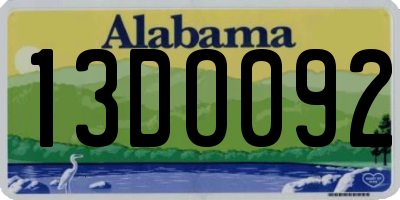AL license plate 13DO092