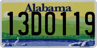 AL license plate 13DO119