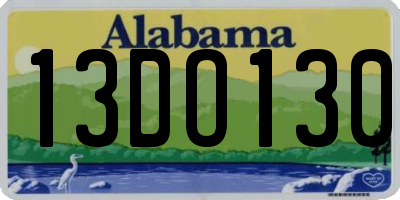 AL license plate 13DO130