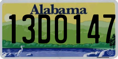 AL license plate 13DO147