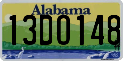 AL license plate 13DO148