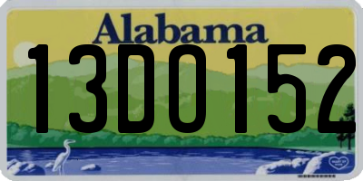 AL license plate 13DO152