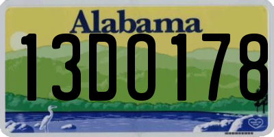 AL license plate 13DO178