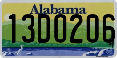 AL license plate 13DO206