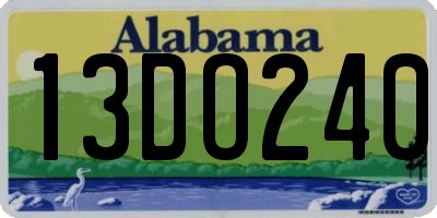 AL license plate 13DO240