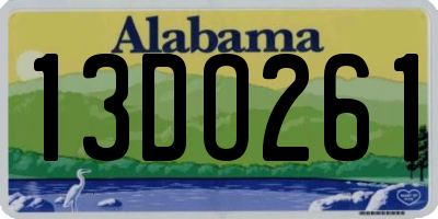 AL license plate 13DO261