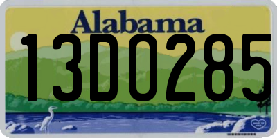 AL license plate 13DO285