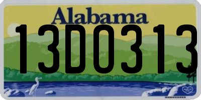 AL license plate 13DO313