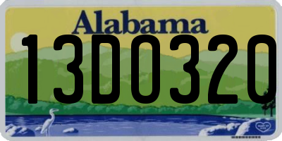AL license plate 13DO320