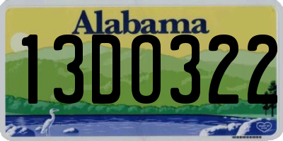AL license plate 13DO322