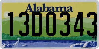 AL license plate 13DO343