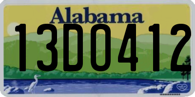 AL license plate 13DO412