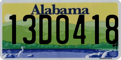 AL license plate 13DO418