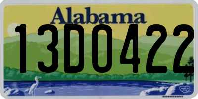 AL license plate 13DO422