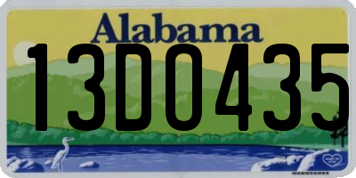 AL license plate 13DO435