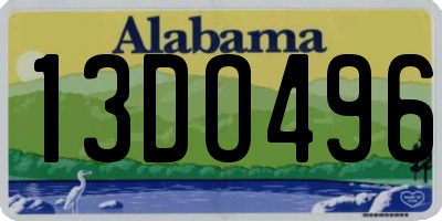 AL license plate 13DO496