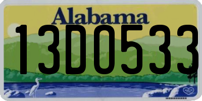 AL license plate 13DO533