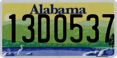 AL license plate 13DO537