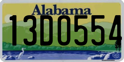 AL license plate 13DO554