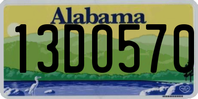 AL license plate 13DO570