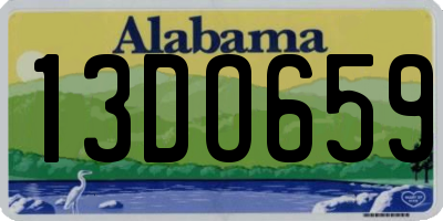 AL license plate 13DO659