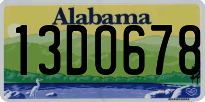 AL license plate 13DO678
