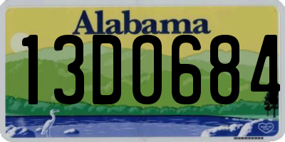 AL license plate 13DO684
