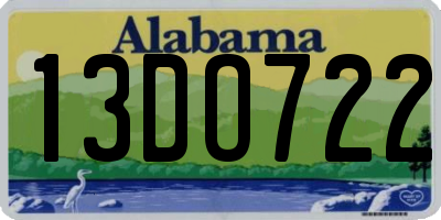 AL license plate 13DO722