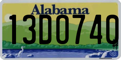 AL license plate 13DO740