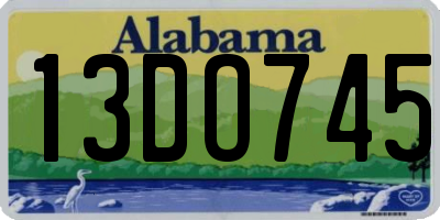 AL license plate 13DO745