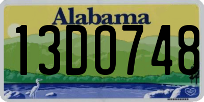 AL license plate 13DO748