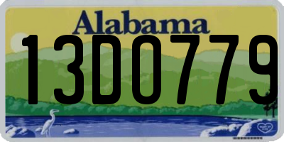AL license plate 13DO779