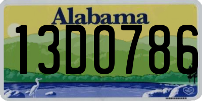 AL license plate 13DO786
