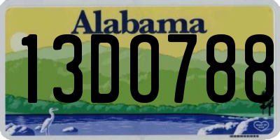 AL license plate 13DO788