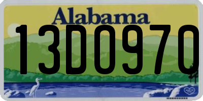 AL license plate 13DO970
