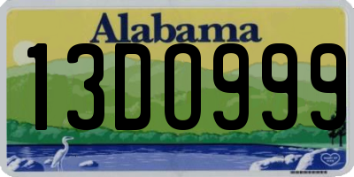 AL license plate 13DO999