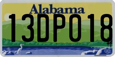 AL license plate 13DP018