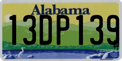 AL license plate 13DP139