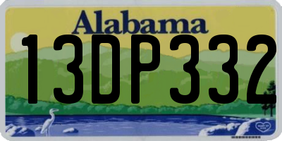 AL license plate 13DP332