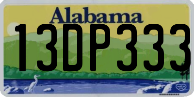 AL license plate 13DP333