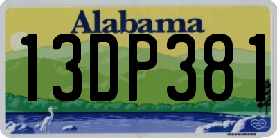 AL license plate 13DP381