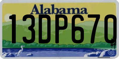 AL license plate 13DP670