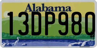 AL license plate 13DP980