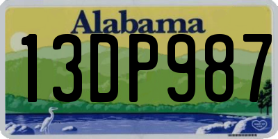AL license plate 13DP987