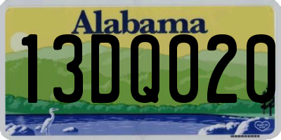 AL license plate 13DQ020