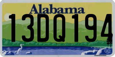 AL license plate 13DQ194